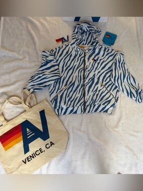 New with tag Aviator Nation  Relaxed Tiger Zip Up Hoodie Size Small  RARE+ Tote
